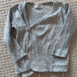 1+ in the Family Gray Ribbed Kids Cardigan